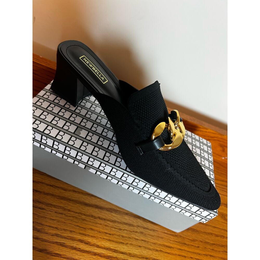 NewBella Size 10 New Black Sling Back Pump Mule heel Casual - Picture 7 of 8